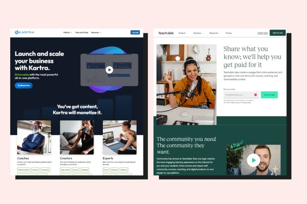 Kartra vs Teachable - Software Comparison