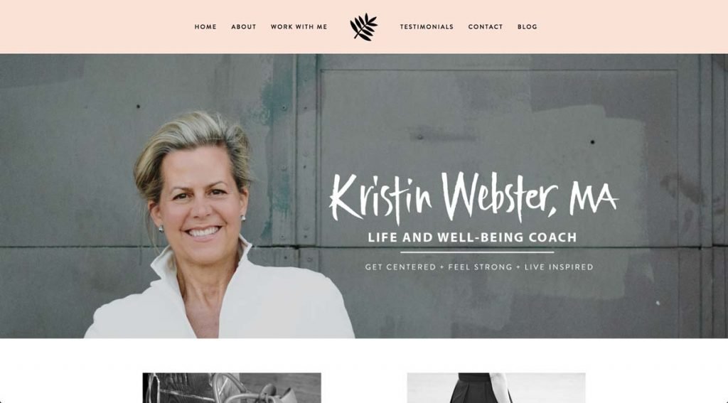 Life Coach website screenshot - Kristin Webster