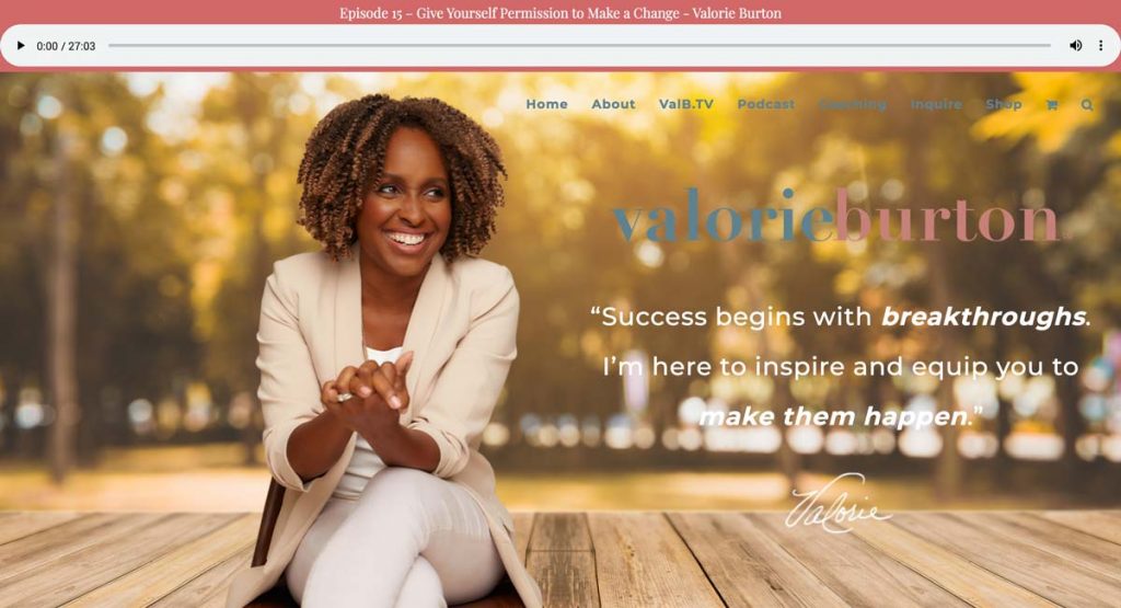 Valorie Burton - Life Coach Website