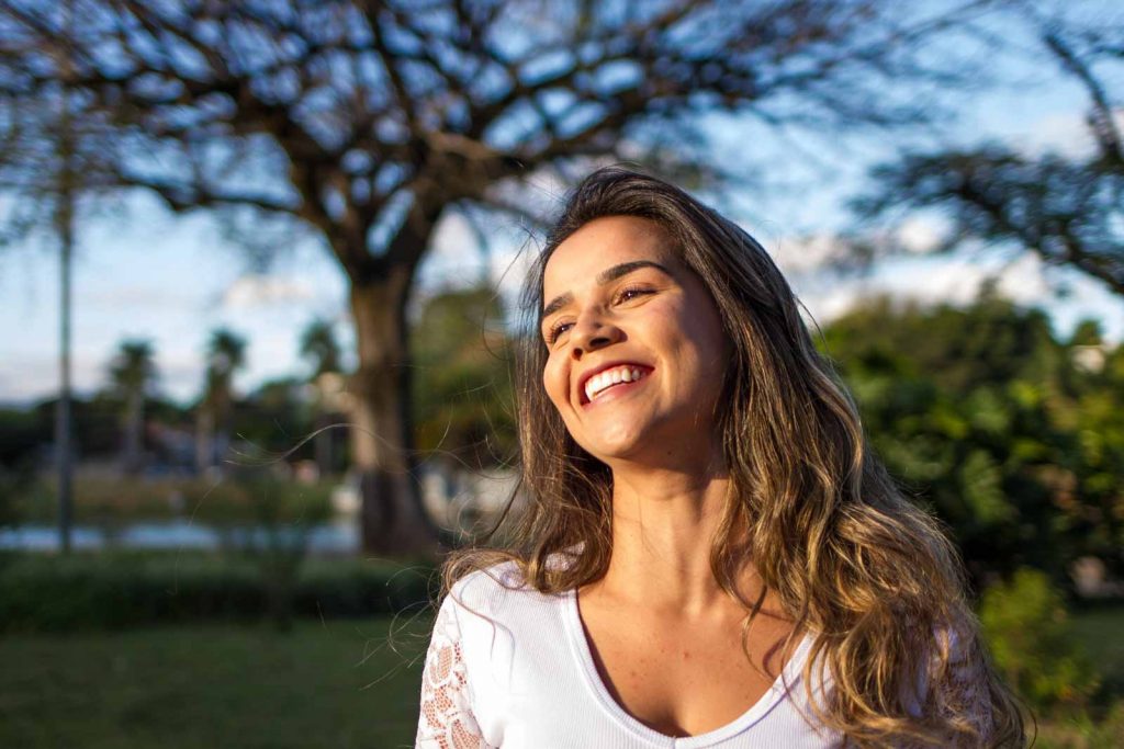 Woman smiling