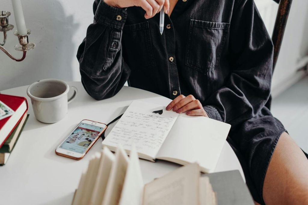 Woman journalling