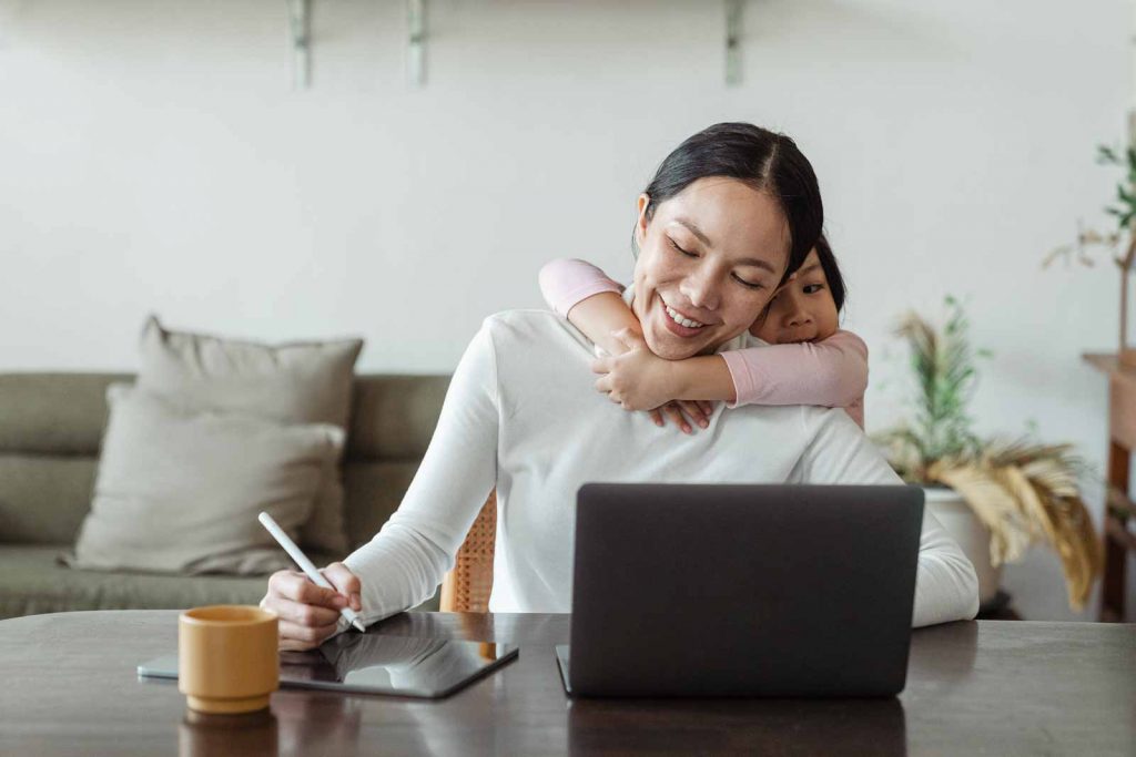 Work-at-home Mom with daughter